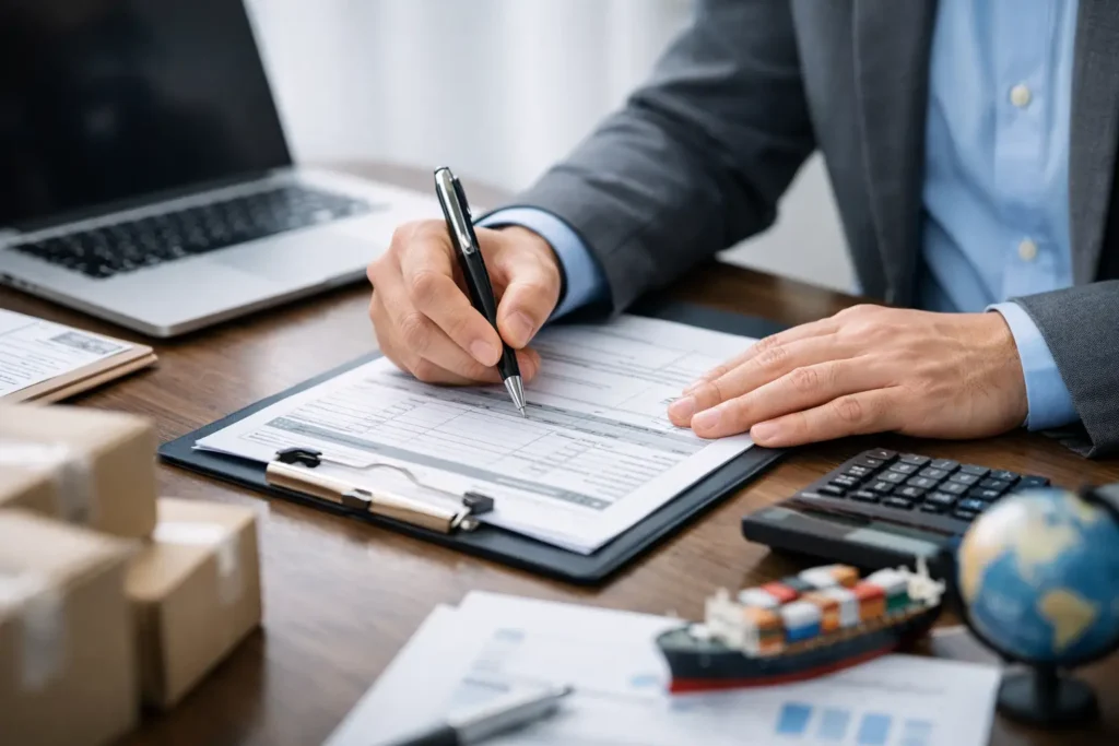 Guia de como preencher fatura comercial