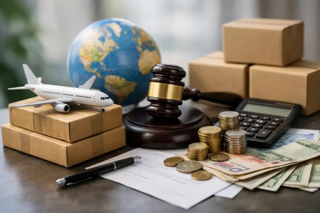 Guia de impostos e taxas em remessa internacional