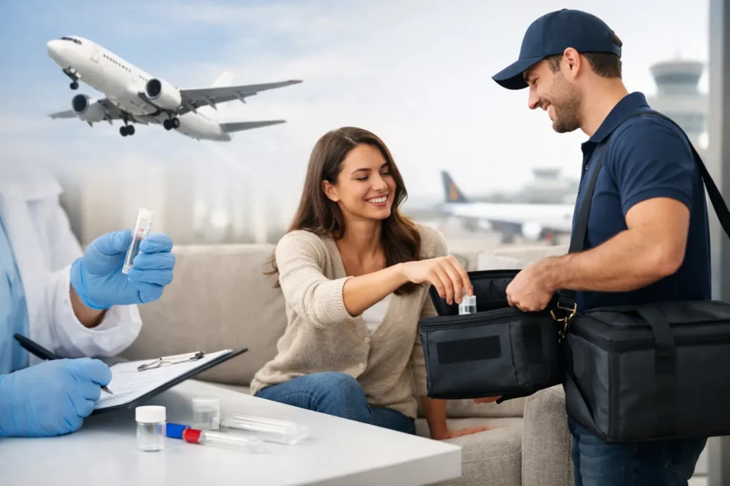 Coleta domiciliar internacional: como funciona