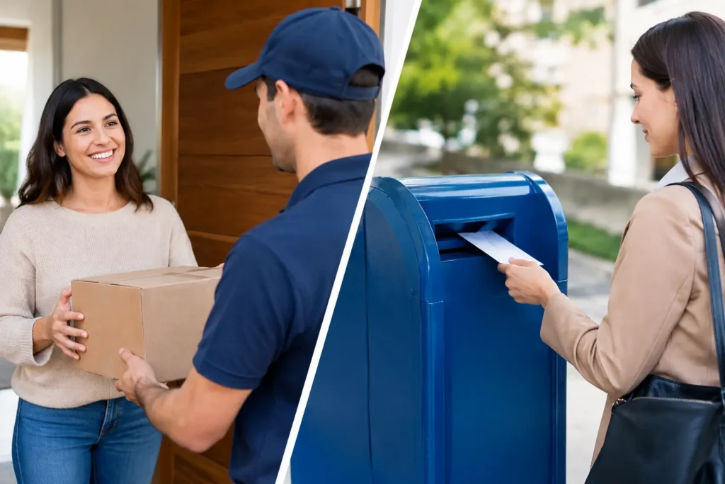 Coleta residencial versus postagem presencial