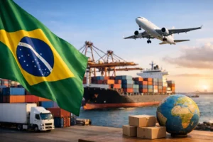 Comércio exterior para enviar do Brasil ao mundo
