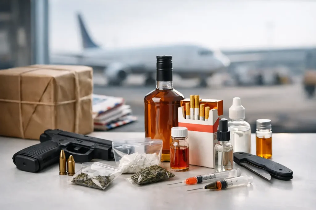 Produtos proibidos internacionalmente em remessas